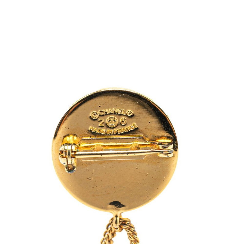 CHANEL Authentic Gold Logo Brooch - Picture 4 of 4